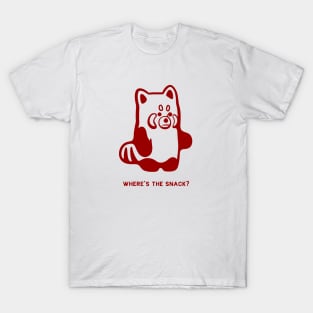 Minimalist design of a chonky Red panda in red ink T-Shirt